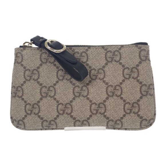 Gucci Key Case Coin Case Polyurethane Brown Gold Hardware GG